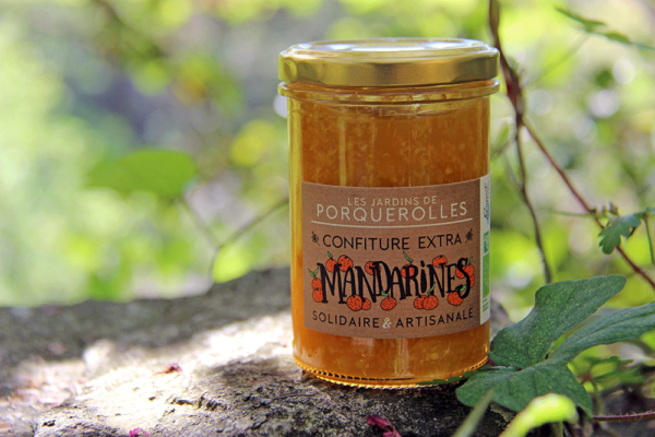 Confiture bio extra de mandarines des jardins de Porquerolles